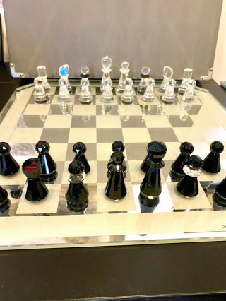 Vintage Swarovski Glass Chess Set