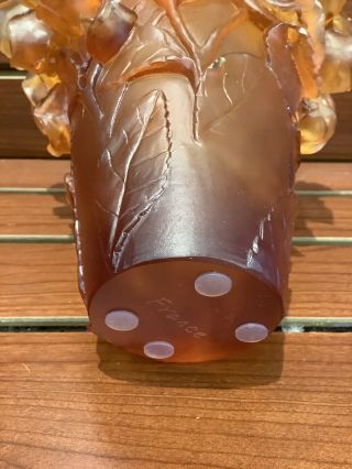 Magnificent Nancy Daum Style Umber Vase 21/21/19cm Heavy Glass Art 6.  45pounds 5