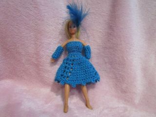 1970 Rockflower In Knit Dress Blonde Poor Shape Cut Hair Marked Mattel