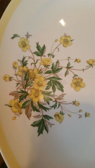 VINTAGE KNOWLES T.  M.  U.  S.  A.  PLATTER 51 - 5 yellow flowers&trim 13 3/4 X 10 1/4 2
