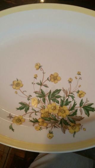VINTAGE KNOWLES T.  M.  U.  S.  A.  PLATTER 51 - 5 yellow flowers&trim 13 3/4 X 10 1/4 3