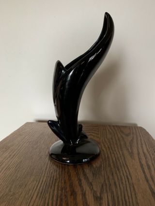 Van Briggle Art Pottery Bird Of Paradise Vase Black Signed