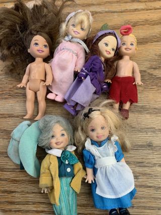 Barbie Kelly Doll Lot; Munchkins,  Alice In Wonderland