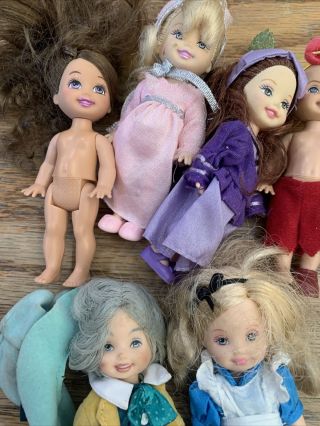 Barbie Kelly Doll Lot; Munchkins,  Alice In Wonderland 3