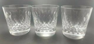 Set Of 3 Vintage Baccarat France Crystal - Double Old Fashion Glasses / Tumblers