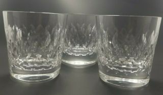 Set of 3 Vintage Baccarat France Crystal - Double Old Fashion Glasses / Tumblers 3