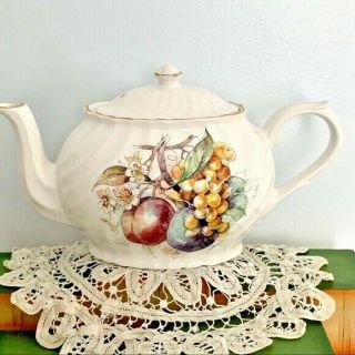 Arthur Wood & Son Teapot Staffordshire England Fruit Motif 6361