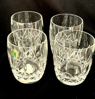 (4) Waterford Lismore Traditions Double Old Fashioned Glasses Made In Ireland