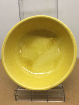 Vintage Signed Mccoy Pottery Yellow Speckled Usa Salad Or Cereal Bowl Good Cond