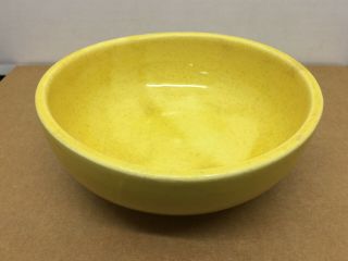 Vintage Signed McCoy Pottery Yellow speckled USA salad or cereal bowl good cond 3