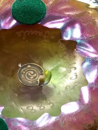 L C T Louis Comfort Tiffany FAVRILE Gold Iridescent Art Glass Bowl 6