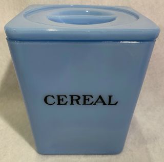 Vintage Jeannette Delphite Blue 5 " Cereal Canister W/ Lid Outstanding