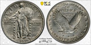1923 25c Standing Liberty Quarter Pcgs Au Details Gold Shield Collector 