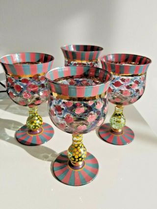 Mackenzie - Childs Circus Rose Arbor Wine Glasses Set Of 4