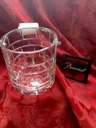 Near FLAWLESS Stunning BACCARAT Art Glass ESPALIER Crystal ICE BUCKET CONTAINER 2