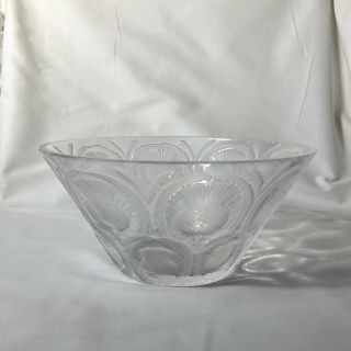 Large French Lalique Crystal " Thistle " Pattern Centerpiece Bowl
