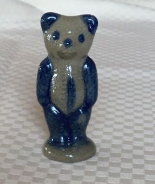 Bbp Beaumont Brothers Pottery Salt Glaze Bear Figurine 3 1/2 " Teddy Bear