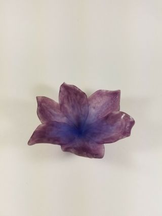 Daum Crystal Pate De Verre Tulip Bowl " Tulip Coupelle " - Purple
