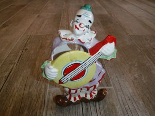Vintage Vcagco Ceramics Japan Clown With Banjo Wall Pocket