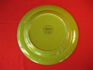VINTAGE METLOX COLORSTAX 10.  75 INCH DINNER PLATE FERN GREEN MADE IN USA 3