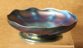 Louis Comfort Tiffany Favrile Art Glass Iridescent Footed Dish 1278
