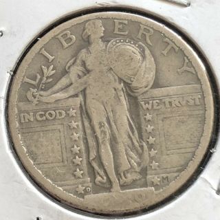 1920 D Standing Liberty Quarter 25c Circulated 7717