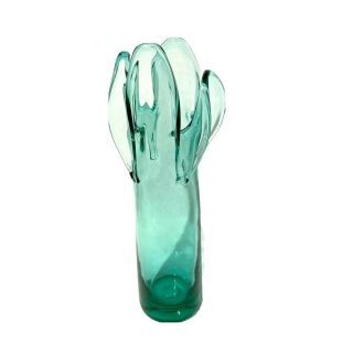 Vintage Blenko Green Cylinder Vase Wayne Husted Studio Art Glass 6010