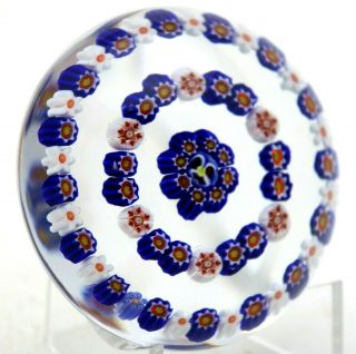 Stunning Parabelle Colorful Concentric Millefiori Canes Art Glass Paperweight
