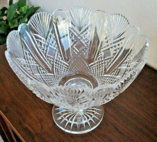 Large Waterford Crystal Lismore Centerpiece Bowl - Prestige 9 1/4 " Footed