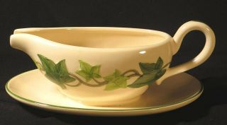 Franciscan Ivy China Usa Gravy Boat W/ Attached Underplate California Logo 1950s