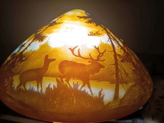 Big Emile Galle Lamp There Are Deer
