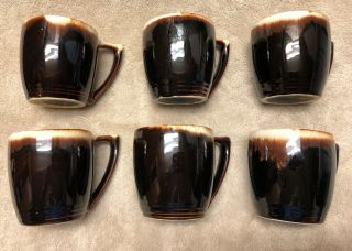 6 Vintage Pfaltzgraff Gourmet Brown Drip 3.  5 " Mugs 10 Oz Made Usa Pretty