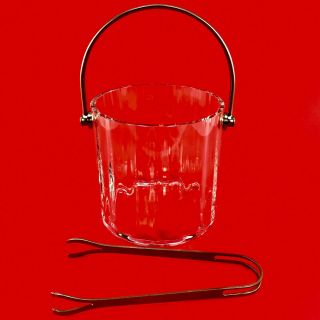 Vintage Baccarat Crystal Capri Ice Bucket With Ice Tongs And Box