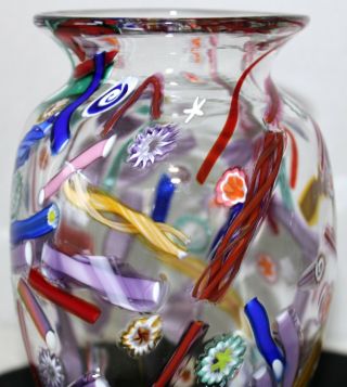 Millefiori Art Glass Vase By Bruce Freund Signed Vintage 1998 No 1
