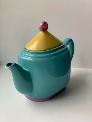 Lindt Stymeist Colorways Teapot Vintage 1980s Turquoise Blue Pink Yellow