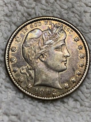 1892 O Barber Quarter 90 Silver Us Coin Ef