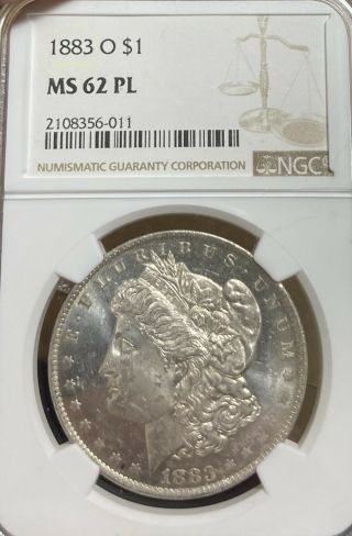 1883 - O Ngc Ms62 Pl Morgan Silver Dollar