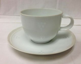 Dansk " Statement " Teacup & Saucer White Porcelain Made In Japan