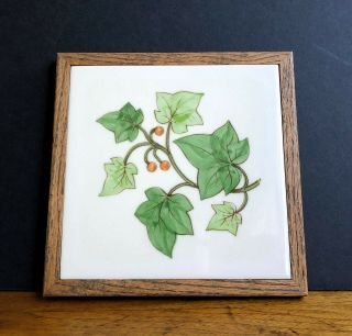 Franciscan Green Ivy (american) Framed Tea Tile Trivet Hot Plate 6 3/4 " C131