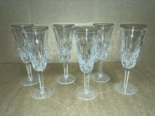 Set Of 6 Vintage Waterford Crystal Lismore Champagne Flutes Wine Glasses