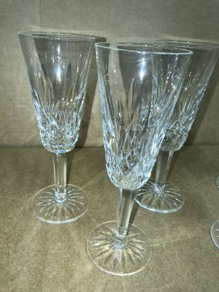 Set of 6 Vintage WATERFORD CRYSTAL Lismore Champagne Flutes Wine Glasses 2