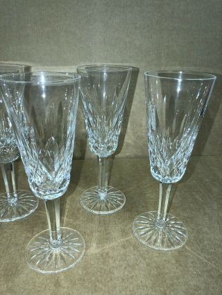 Set of 6 Vintage WATERFORD CRYSTAL Lismore Champagne Flutes Wine Glasses 3