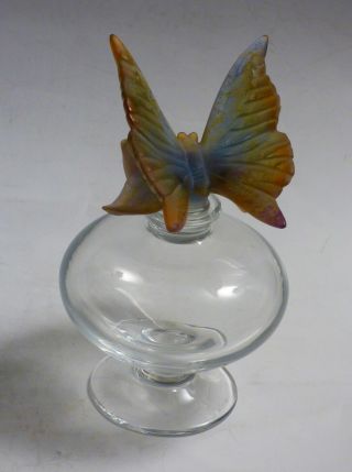 ° Daum Nancy France Pate De Verre Glass Flacon Papillon Butterfly Perfume Bottle