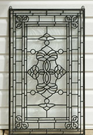 Stunning Handcrafted All Clear stained glass Beveled window panel 20.  5 