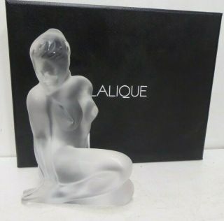 Vintage Signed Lalique France Naked Lady Statue Crystal Glass Petite Nue Flore