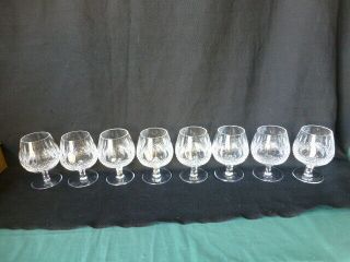 Eight Vintage Waterford Crystal Colleen Pattern Brandy Snifter Glasses 5 1/8 "