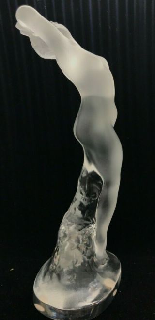 Vintage Lalique,  Frosted Crystal,  Female Nude Dancer Figurine,  9 - 1/4 " High,