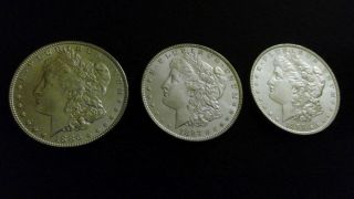 1886 1887 And 1888 Morgan Silver Dollars