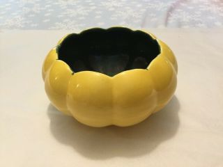Red Wing Pottery Yellow & Green Floral Low Bowl Planter 276