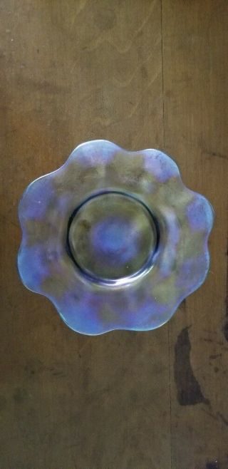 Lct Tiffany Studios Favrile Glass Plate Blue/gold